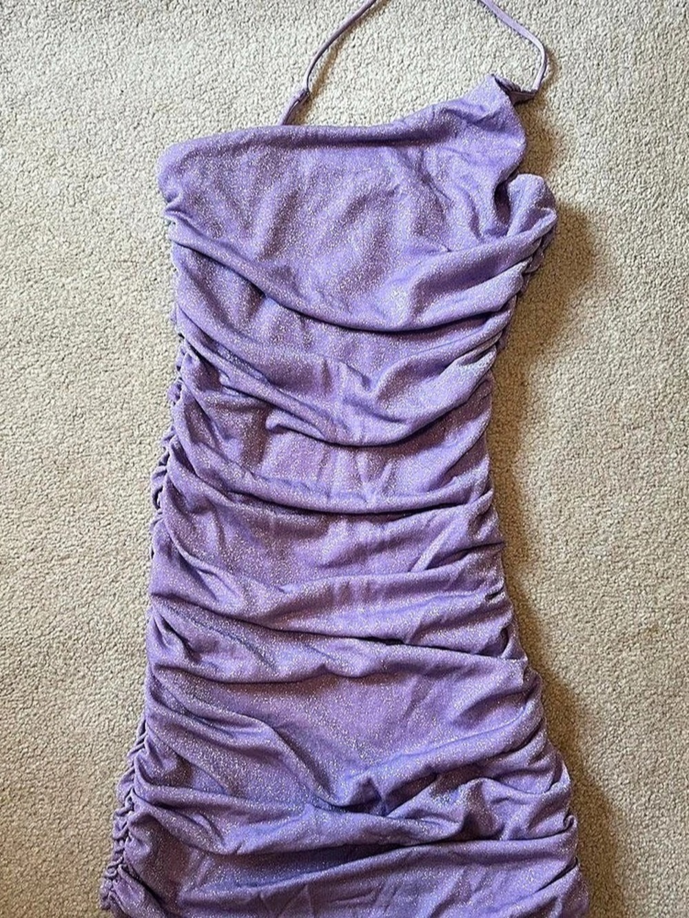 Lucy in the Sky one shoulder lilac body-con dress
